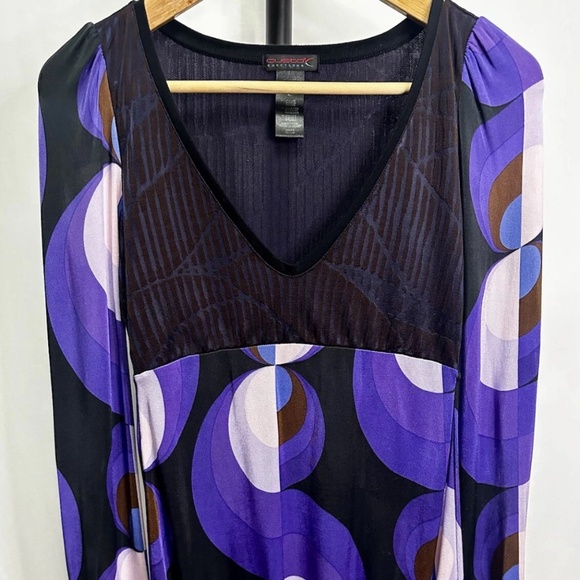 Y2K CUSTO Barcelona Long Sleeve Top Mixed Fabrics Small Vintage 2000’s - Picture 1 of 9